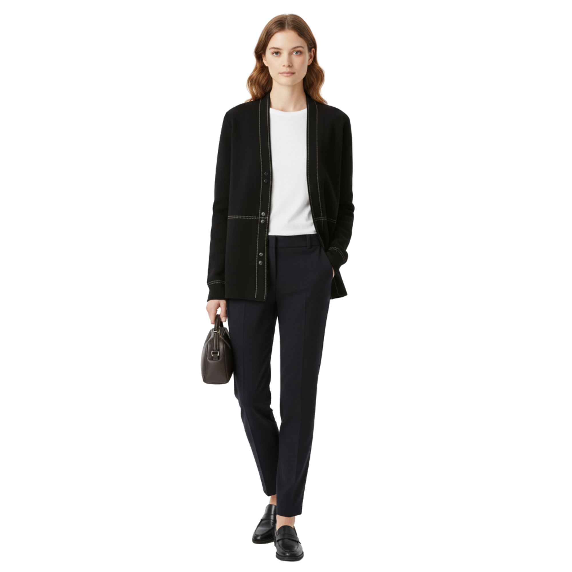 Wool Weaver Cardigan | Premium Knitted Wool with Plaid Pattern, Classic Autumn/Winter Layering Piece for Cozy Comfort and Style