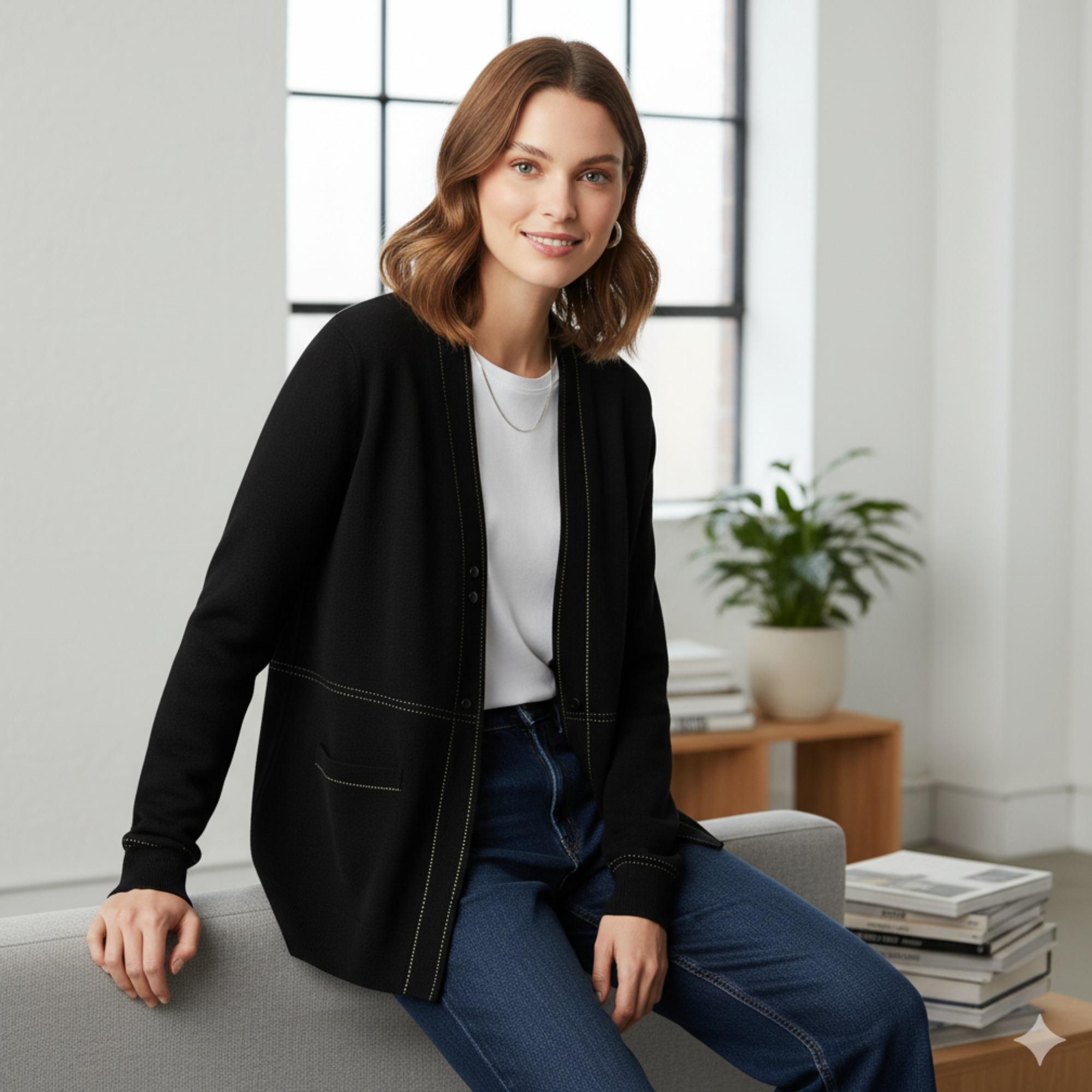 Wool Weaver Cardigan | Premium Knitted Wool with Plaid Pattern, Classic Autumn/Winter Layering Piece for Cozy Comfort and Style