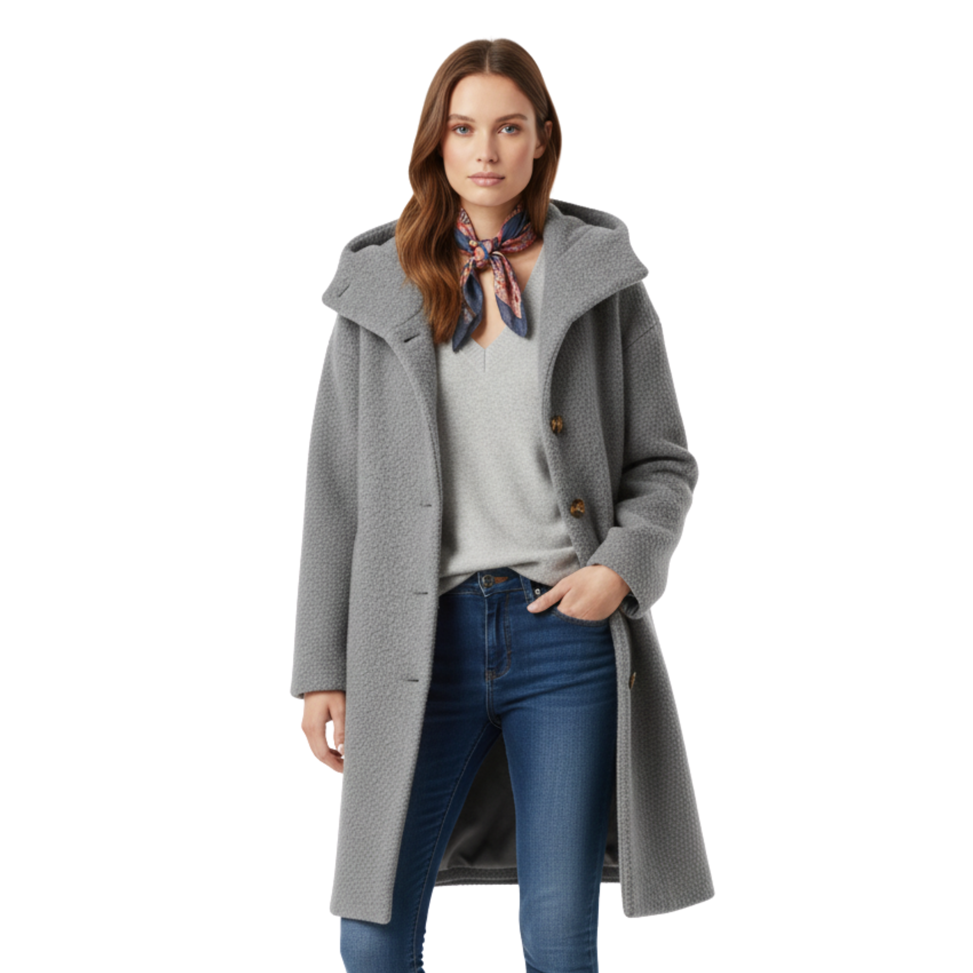 Fall Highland Wool Coat | Longline Straight Silhouette with Button Front, Oversized Sleeves & Structured Design, Fall Layering Essential for Women