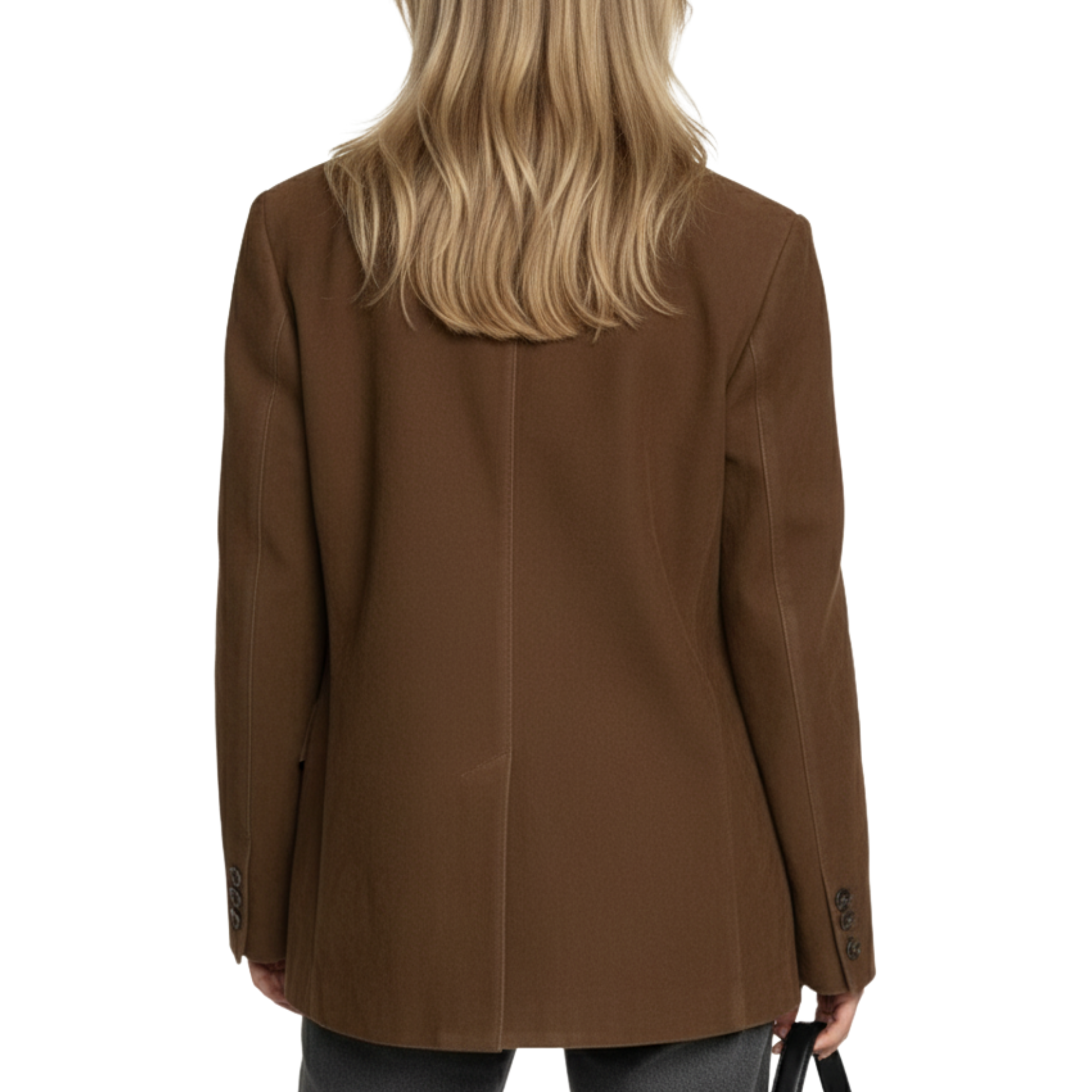 Fall Suede Buttoned Jacket | Tailored Straight-Cut Jacket with Long Sleeves & Pointed Collar, Ideal for Layering in Autumn Tones, Seasonal Outerwear