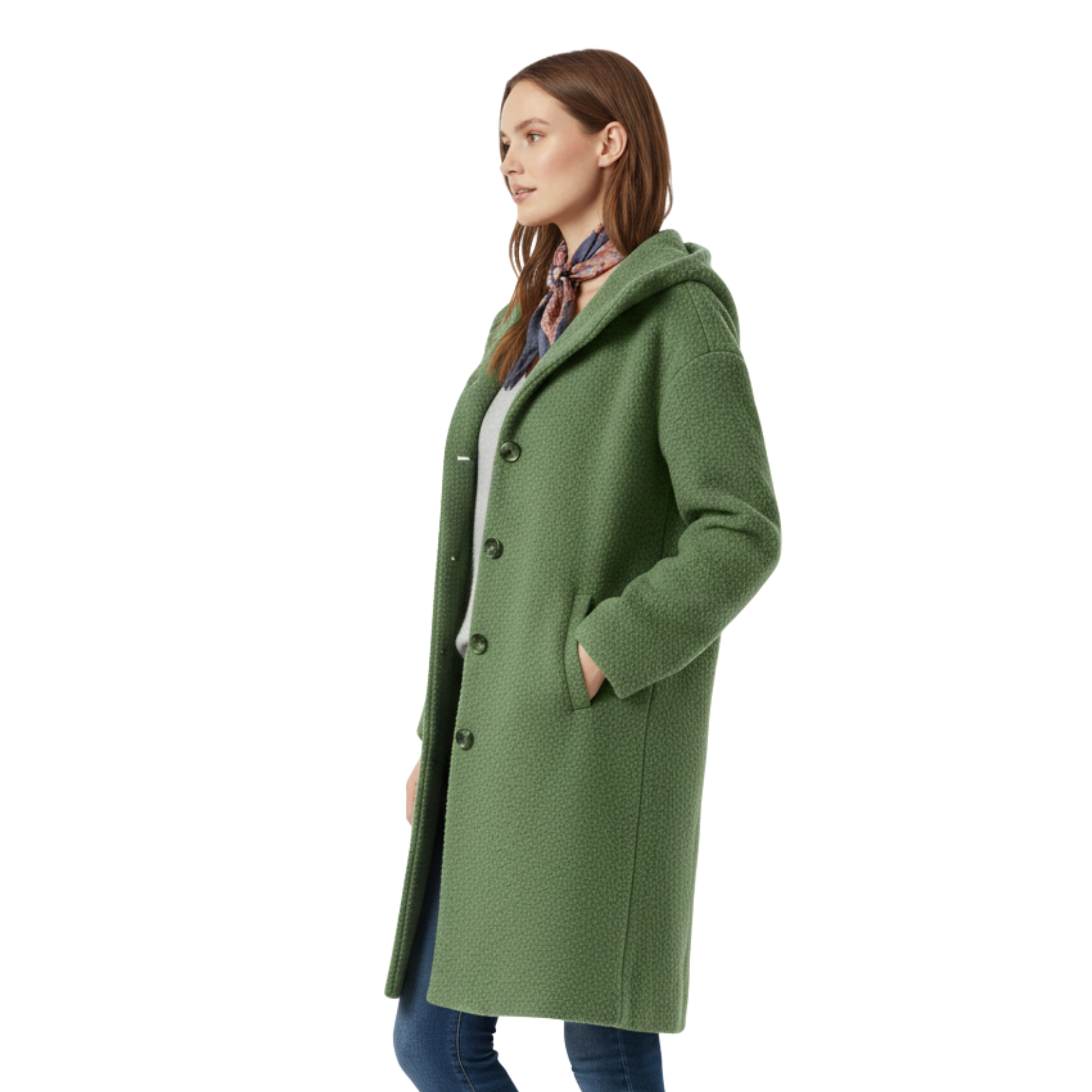 Fall Highland Wool Coat | Longline Straight Silhouette with Button Front, Oversized Sleeves & Structured Design, Fall Layering Essential for Women