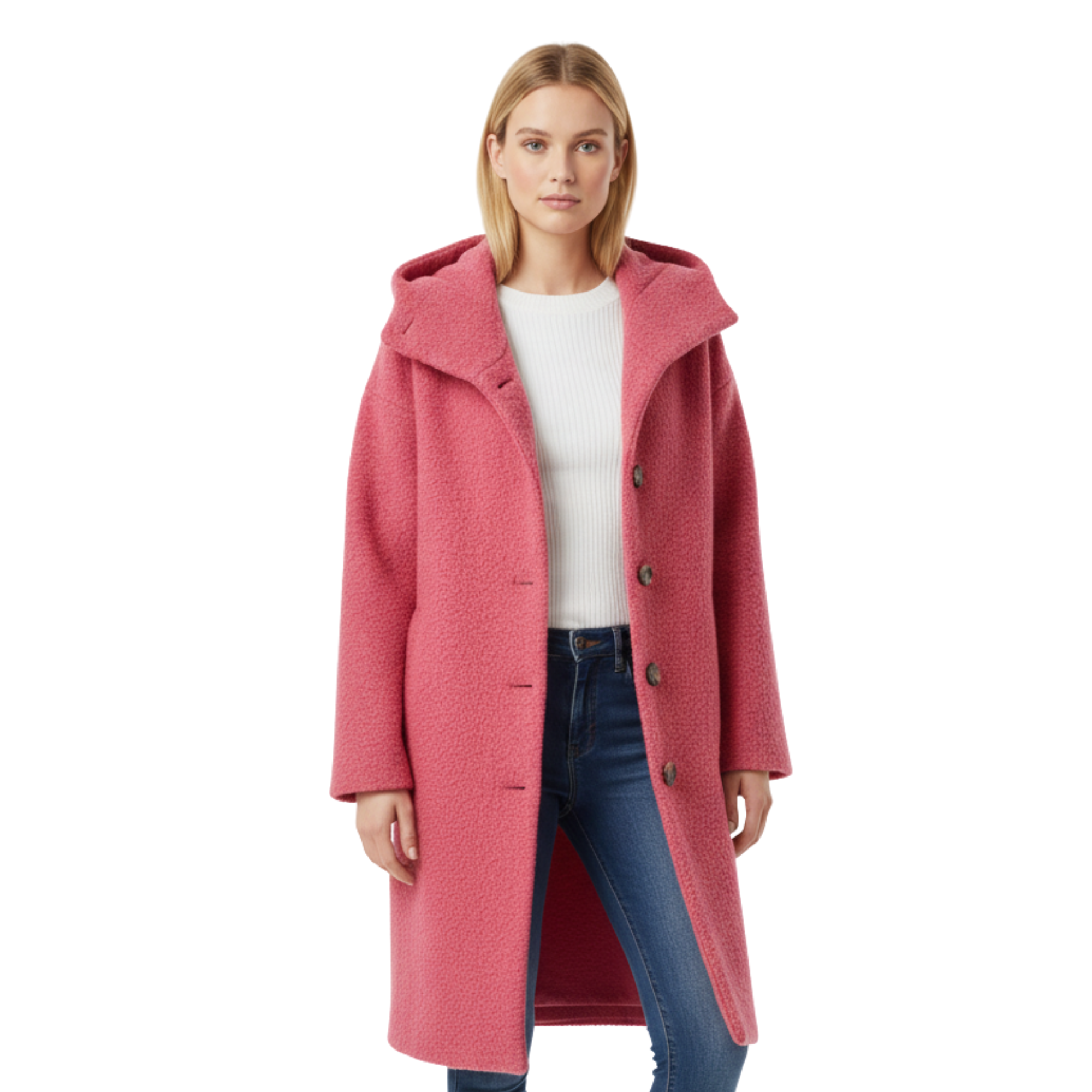 Fall Highland Wool Coat | Longline Straight Silhouette with Button Front, Oversized Sleeves & Structured Design, Fall Layering Essential for Women