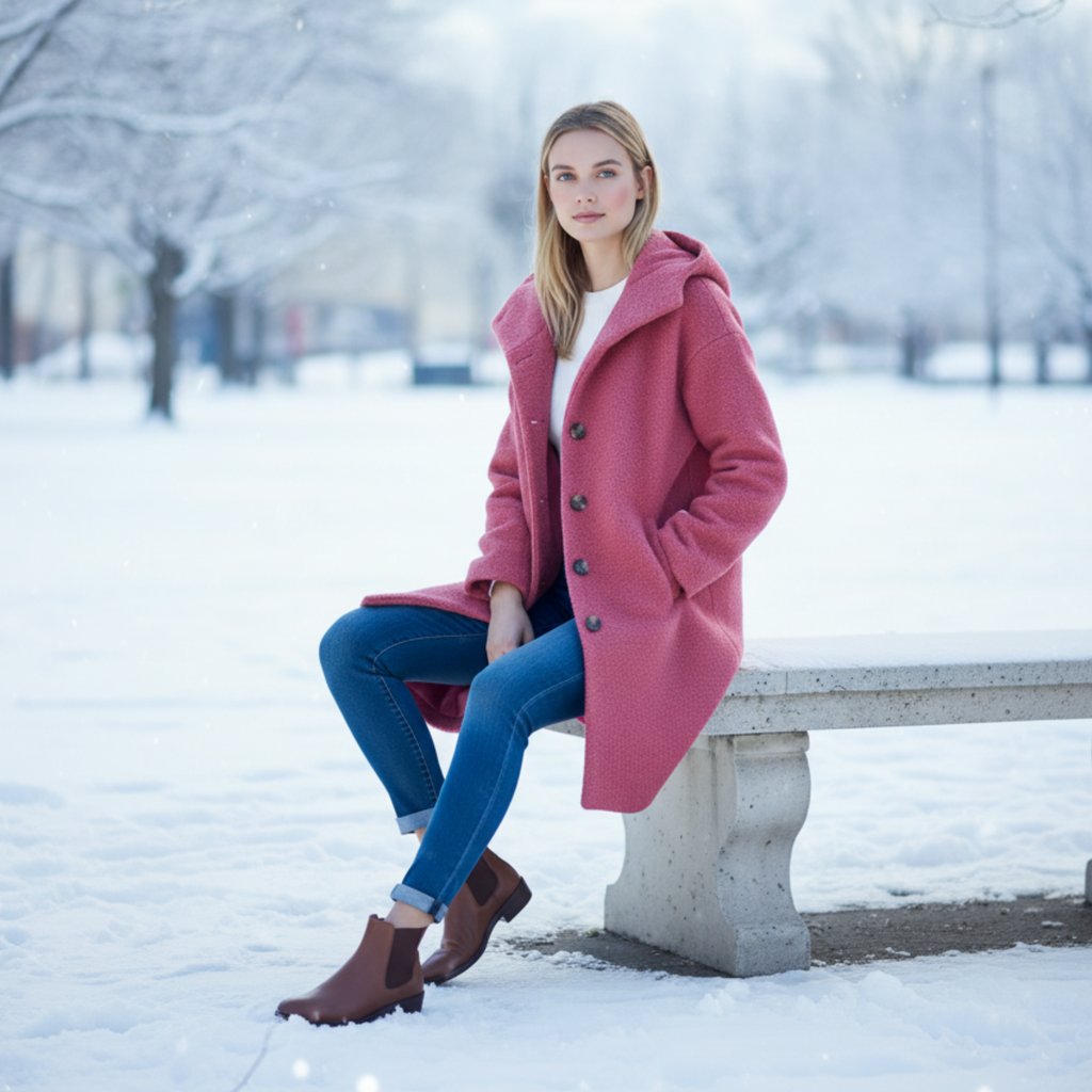 Fall Highland Wool Coat | Longline Straight Silhouette with Button Front, Oversized Sleeves & Structured Design, Fall Layering Essential for Women